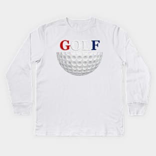 Sliced Golf Ball 1 Kids Long Sleeve T-Shirt
